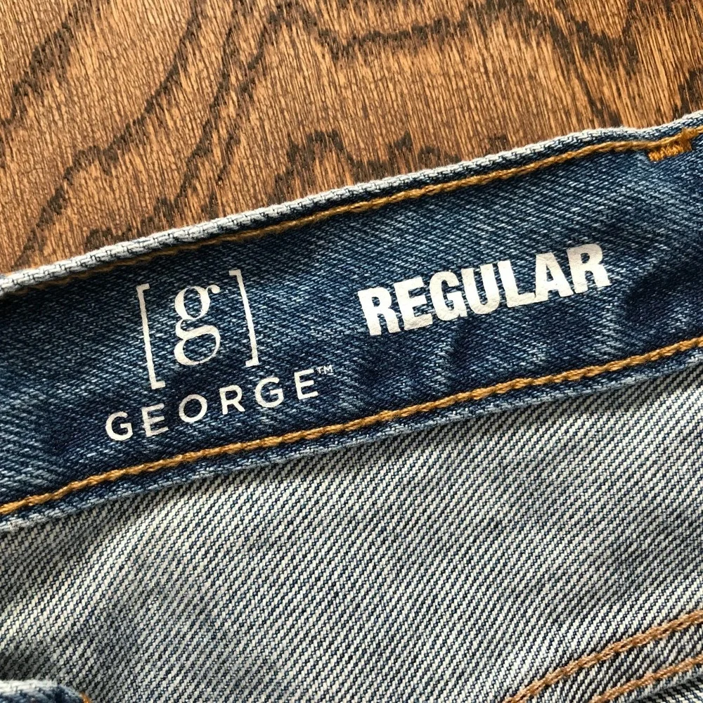 George‎ Regular Fit Jeans Mens 46x30 Straight Leg Blue Denim Cotton Medium Wash